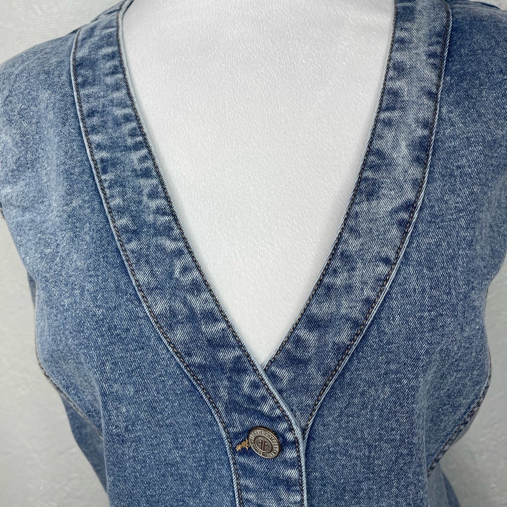 NWT Frye Denim Button Front Mini Dress Sleeveless Western Coastal Festival XLg - Picture 8 of 15